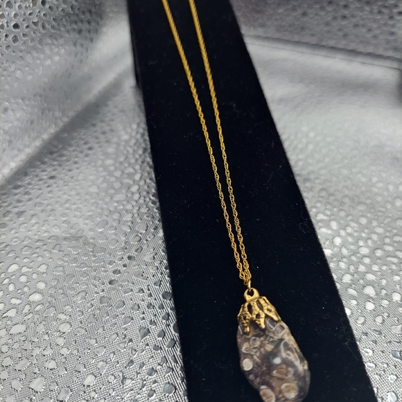14kt Gf Necklace w/Stone Pendant. - Picture 10 of 16